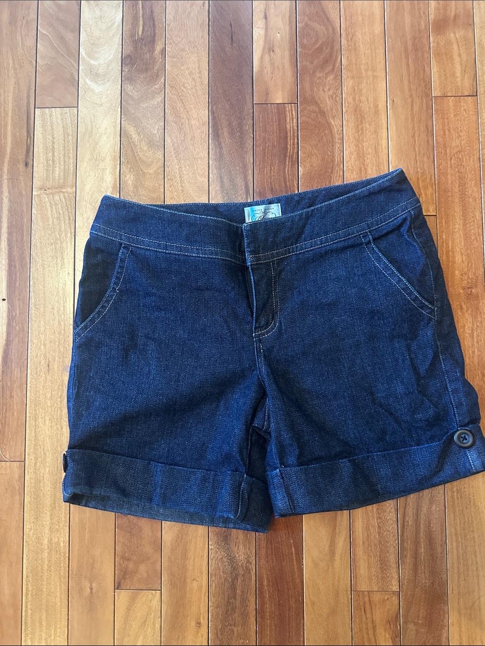 White House Black Market Dark Blue Denim Cuffed Shorts